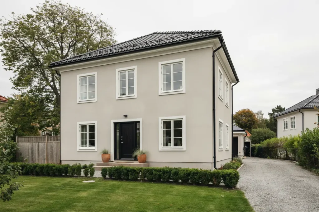 fasadrenovering och till ggsisolering av villa i jordbro