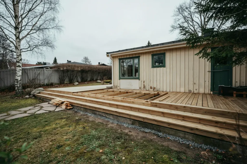 bygga altan som h ller l nge materialval h jdskillnader och smart planering f r svenska villor
